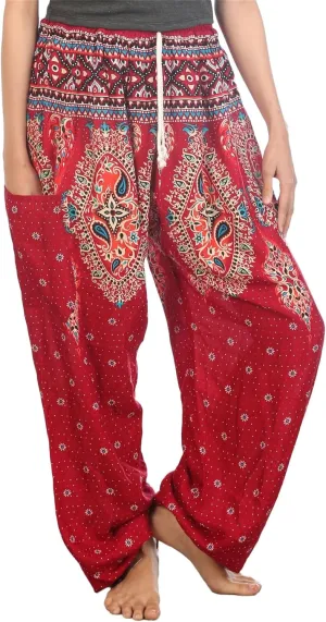 LOFBAZ Harem Pants for Women S-4XL Plus Drawstring Yoga Boho Palazzo PJ Clothing