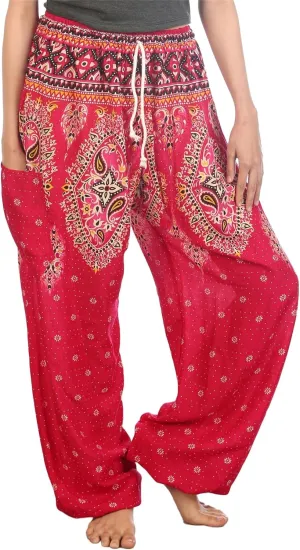 LOFBAZ Harem Pants for Women S-4XL Plus Drawstring Yoga Boho Palazzo PJ Clothing