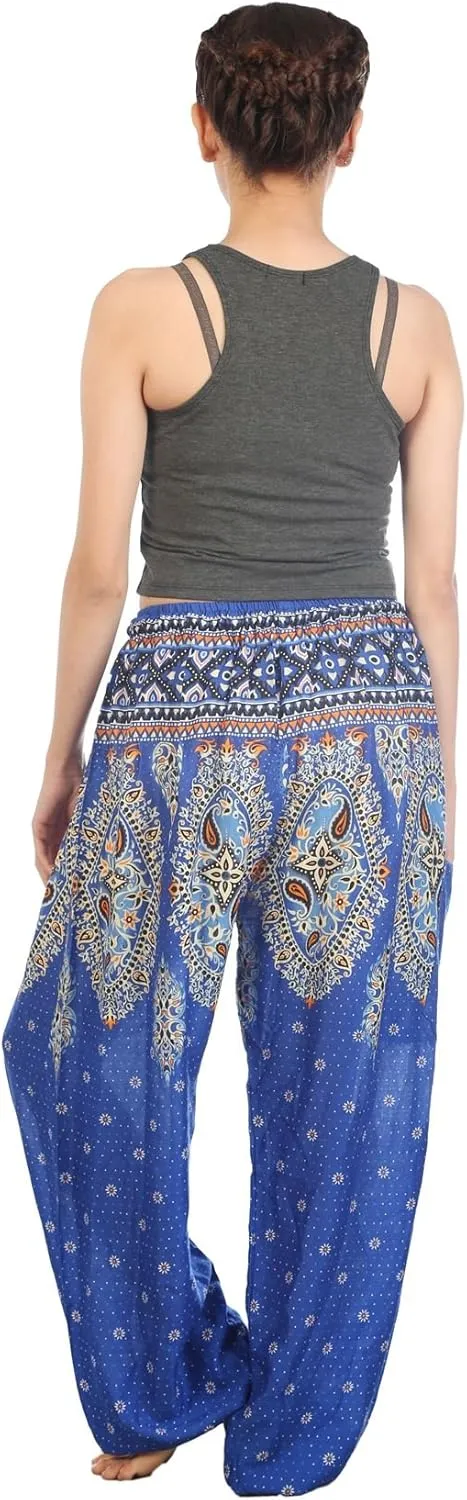 LOFBAZ Harem Pants for Women S-4XL Plus Drawstring Yoga Boho Palazzo PJ Clothing