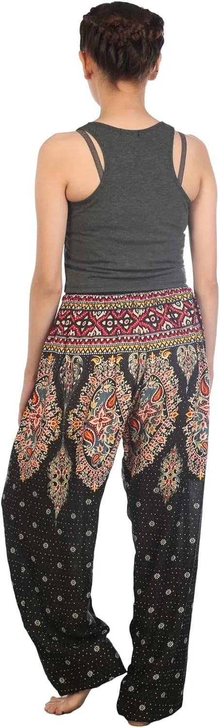 LOFBAZ Harem Pants for Women S-4XL Plus Drawstring Yoga Boho Palazzo PJ Clothing