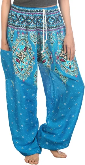 LOFBAZ Harem Pants for Women S-4XL Plus Drawstring Yoga Boho Palazzo PJ Clothing
