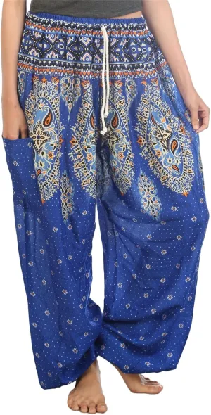 LOFBAZ Harem Pants for Women S-4XL Plus Drawstring Yoga Boho Palazzo PJ Clothing