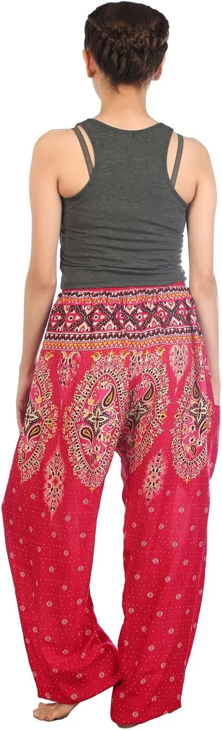 LOFBAZ Harem Pants for Women S-4XL Plus Drawstring Yoga Boho Palazzo PJ Clothing