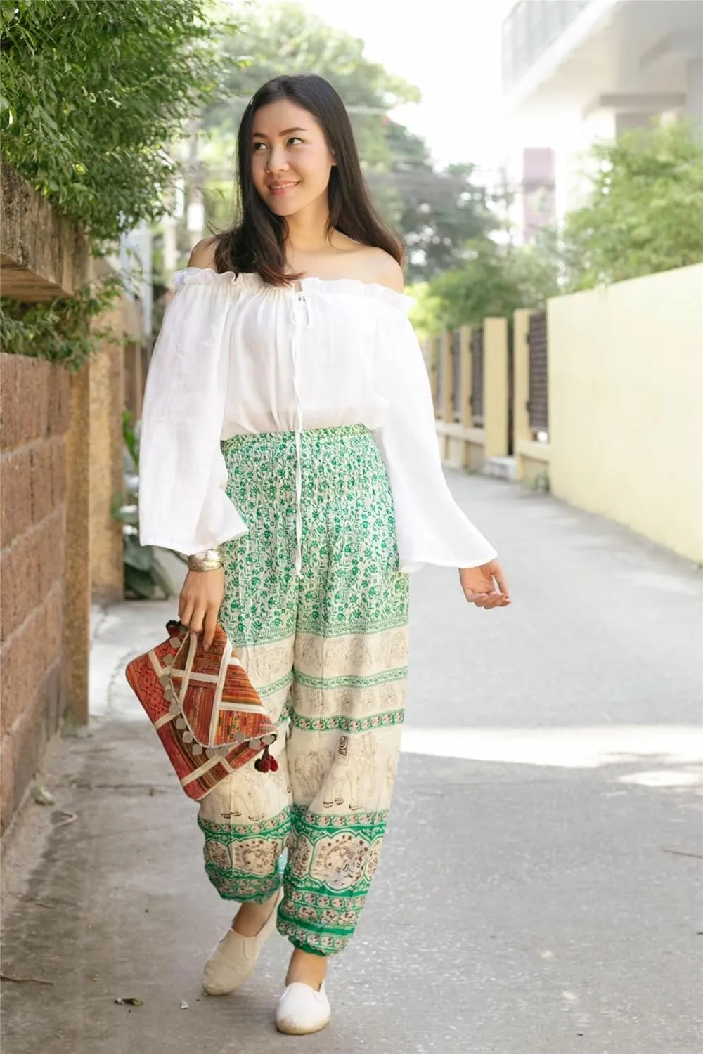 LOFBAZ Harem Pants for Women S-4XL Plus Hippie Yoga Floral Boho Lounge Clothing