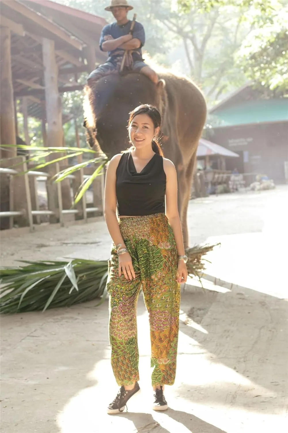 LOFBAZ Yoga Harem Hippie Pants for Women S-4XL Plus Boho Clothing PJ Elephant