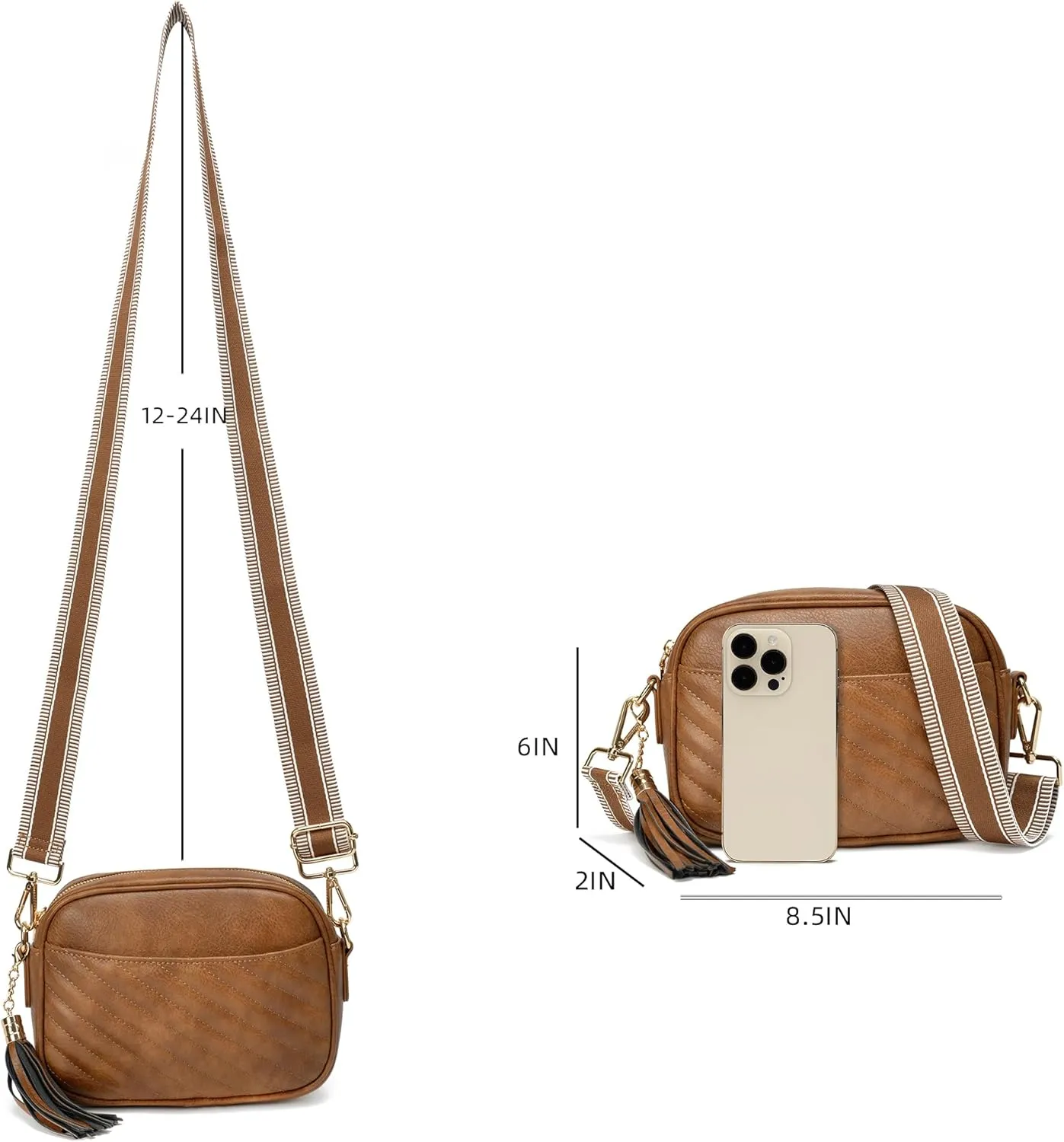 lola mae Quilted Crossbody Bag, Trendy Design Shoulder Purse