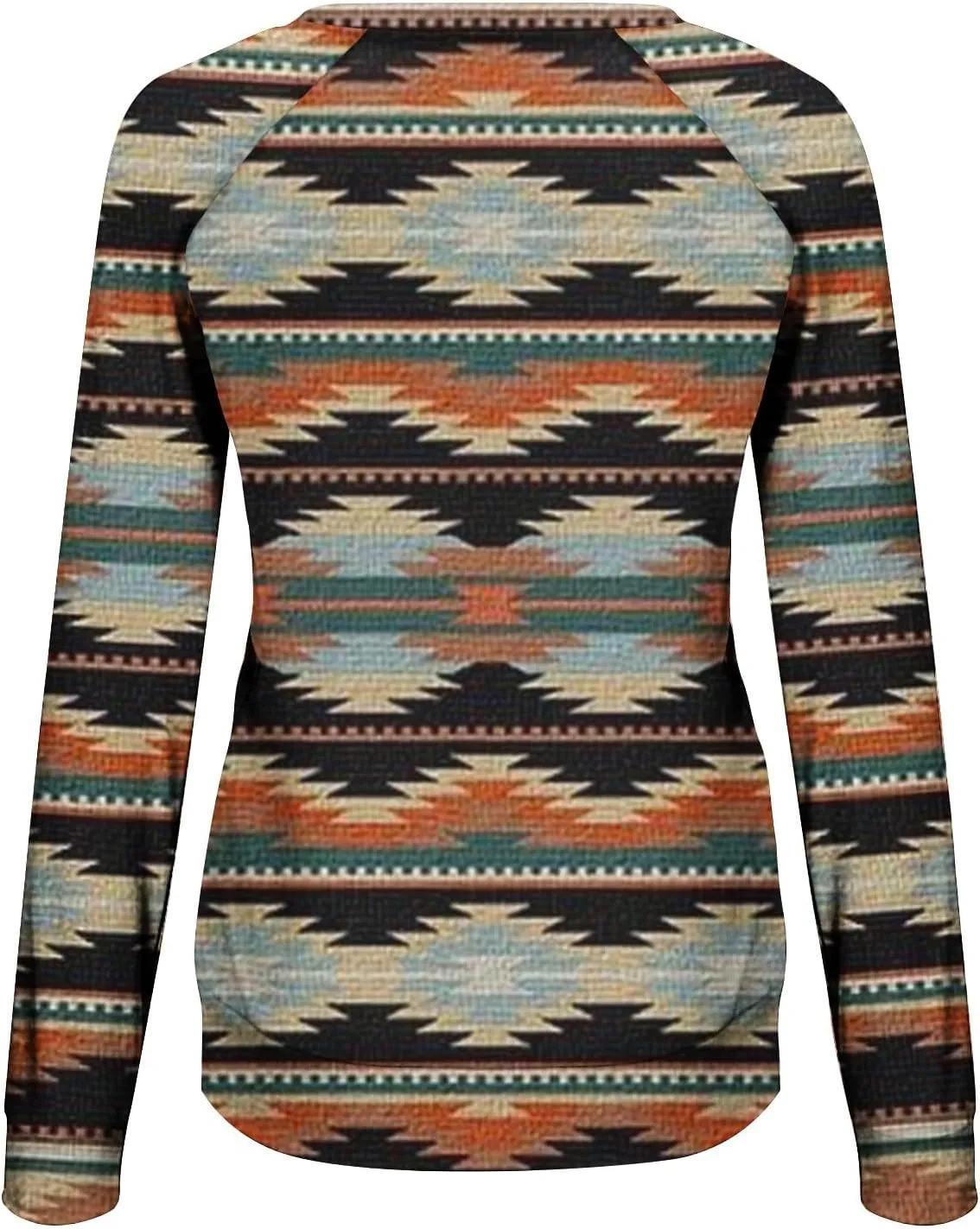 Loose Fitting Long Sleeve Tops for Women Aztec Ethnic Print Graphic Tee Shirts Casual Dressy Crewneck Sweatshirts