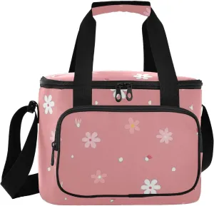 Lovely Peach Flowers Large Capacity Lunch Bag Crossbody Lunch Box Tote for Adults