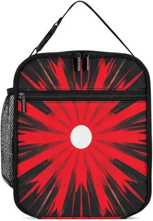 Lunch Bag Explosion Burst Red Black Lunch Box Portable Lunchbox Lunch Tote Bag Small Leakproof Cooler for Work Picnic Travel