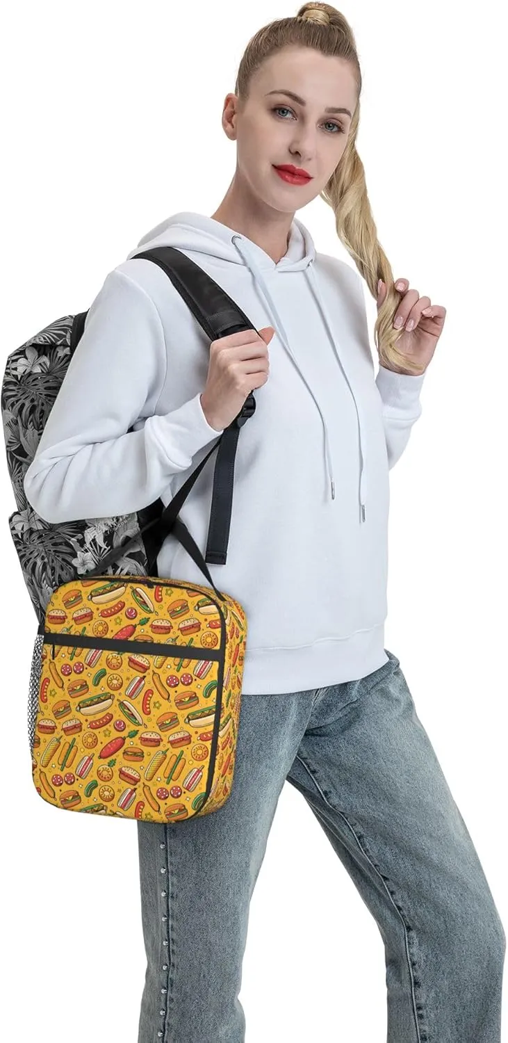 Lunch bag for Women Men, Insulated Lunch Box Container Reusable Leakproof Tote for Office, Work, Beach or Travel