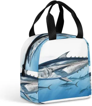 Lunch Bag for Women Men,Bluefin Tuna Thunnus Print Insulated Lunch Bags,reusable Lunch Bag,reusable Insulated Lunch Tote Bag