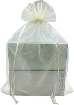 LYSXP 30PCS Large Sheer Organza Bags 10x14Inch, Ivory Wedding Favor Bags with Drawstring Party Christmas Candy Bag…