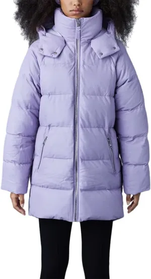 Mackage Womens Karsyn-Dl Leather Coat, L, Purple