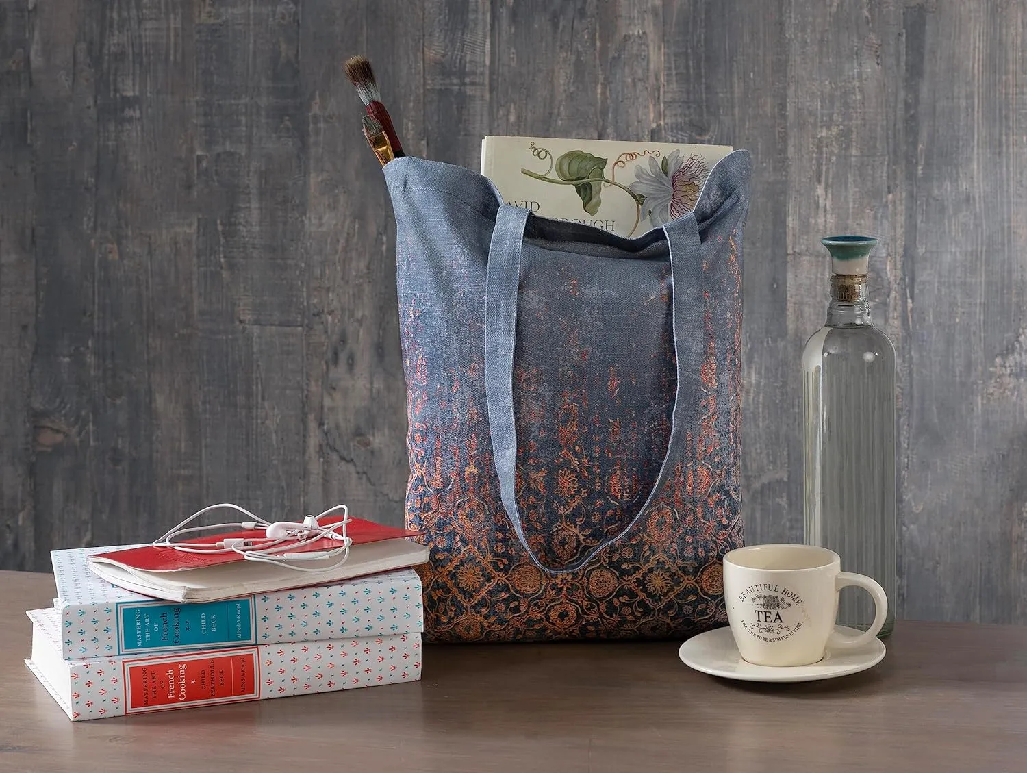 Maison d' Hermine Reusable Grocery Tote Bag 100% Cotton Shopping Shoulder Bag (14 Inch by 17 Inch)