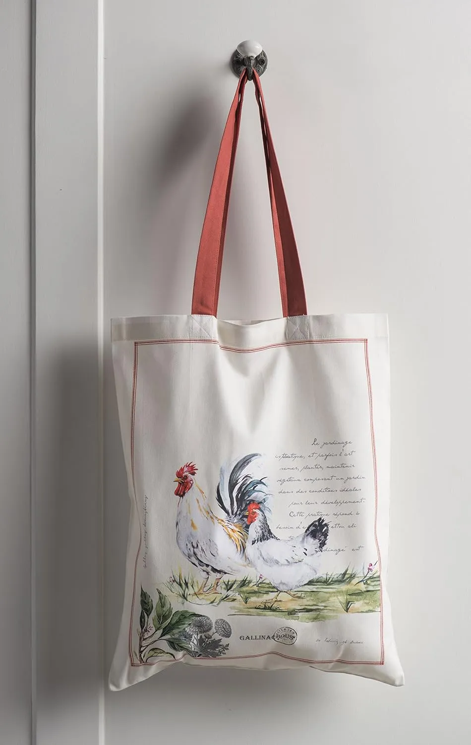 Maison d' Hermine Reusable Grocery Tote Bag 100% Cotton Shopping Shoulder Bag (14 Inch by 17 Inch)