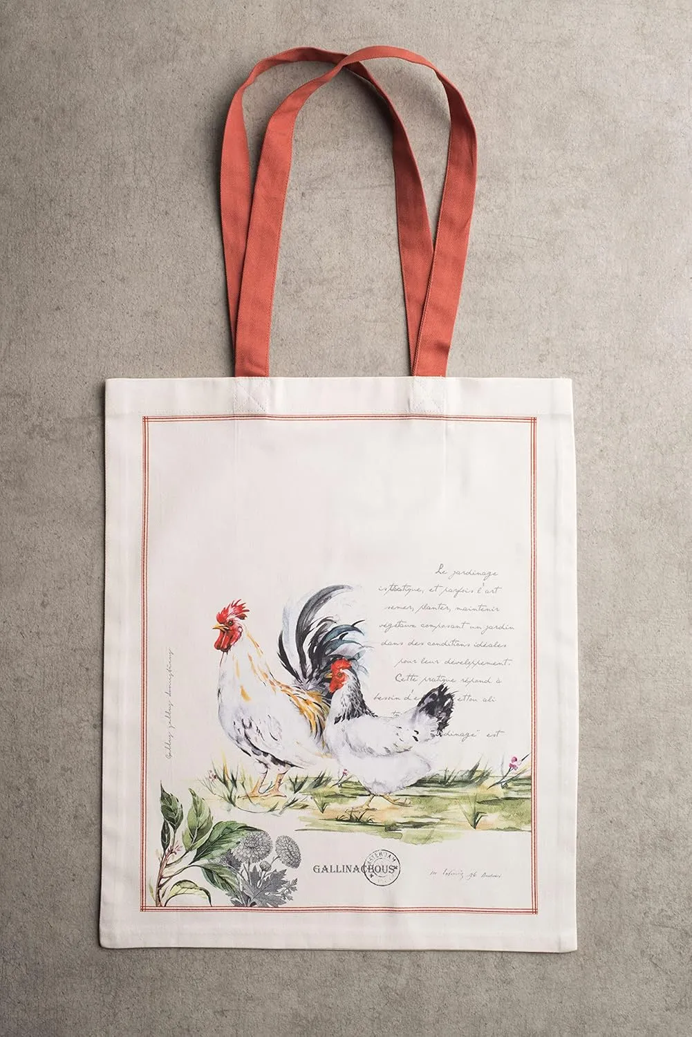 Maison d' Hermine Reusable Grocery Tote Bag 100% Cotton Shopping Shoulder Bag (14 Inch by 17 Inch)