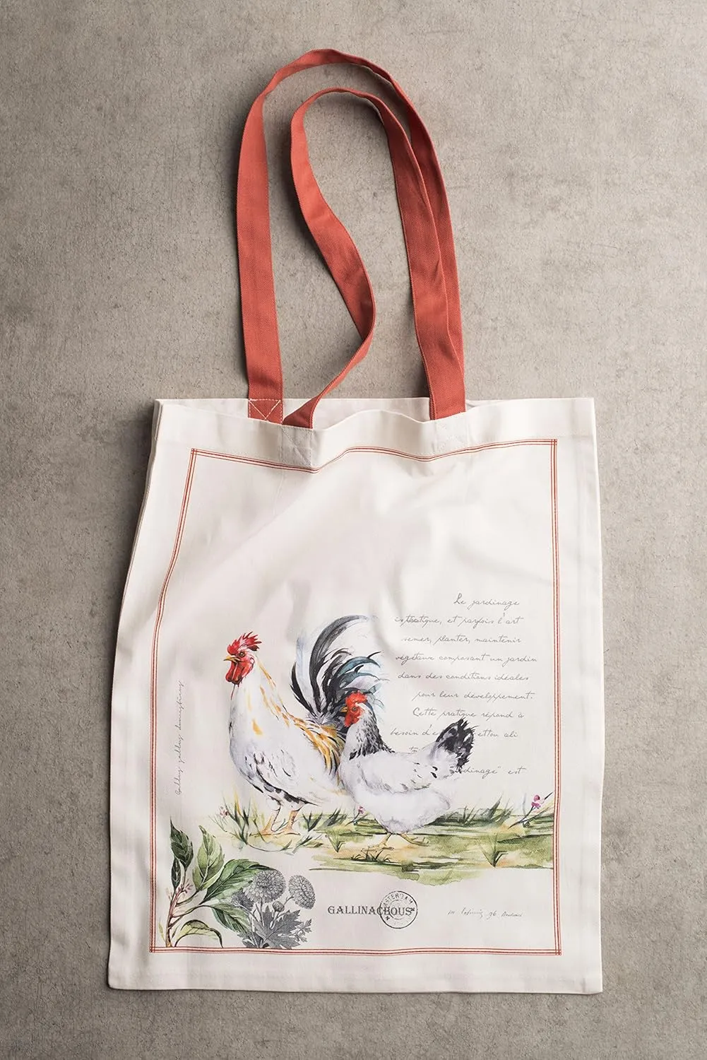Maison d' Hermine Reusable Grocery Tote Bag 100% Cotton Shopping Shoulder Bag (14 Inch by 17 Inch)