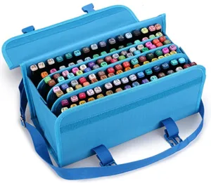 Marker Case, 171 Slots Blue Alcohol Markers Carrying Bag Holder for Art Sketch Marker, Permanent Paint Pens, Dry Erase Markers, Repair Marker Pen, Color Highlighte Art Supplies