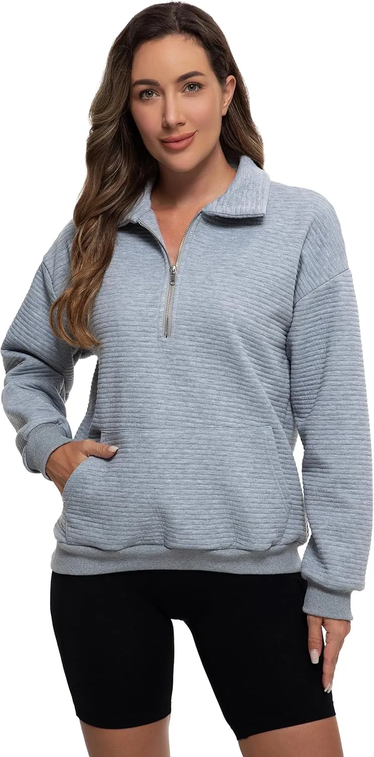 MathCat Womens Oversized Sweatshirts Half Zip Pullover Hoodies Casual Sweaters Loose Fit Fall Winter Fashion Clothes Outfits