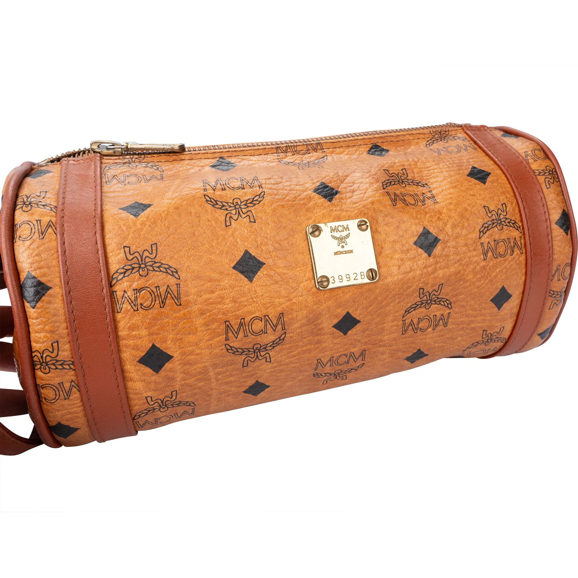 MCM Visetos Monogram Bowling Crossbody Bag