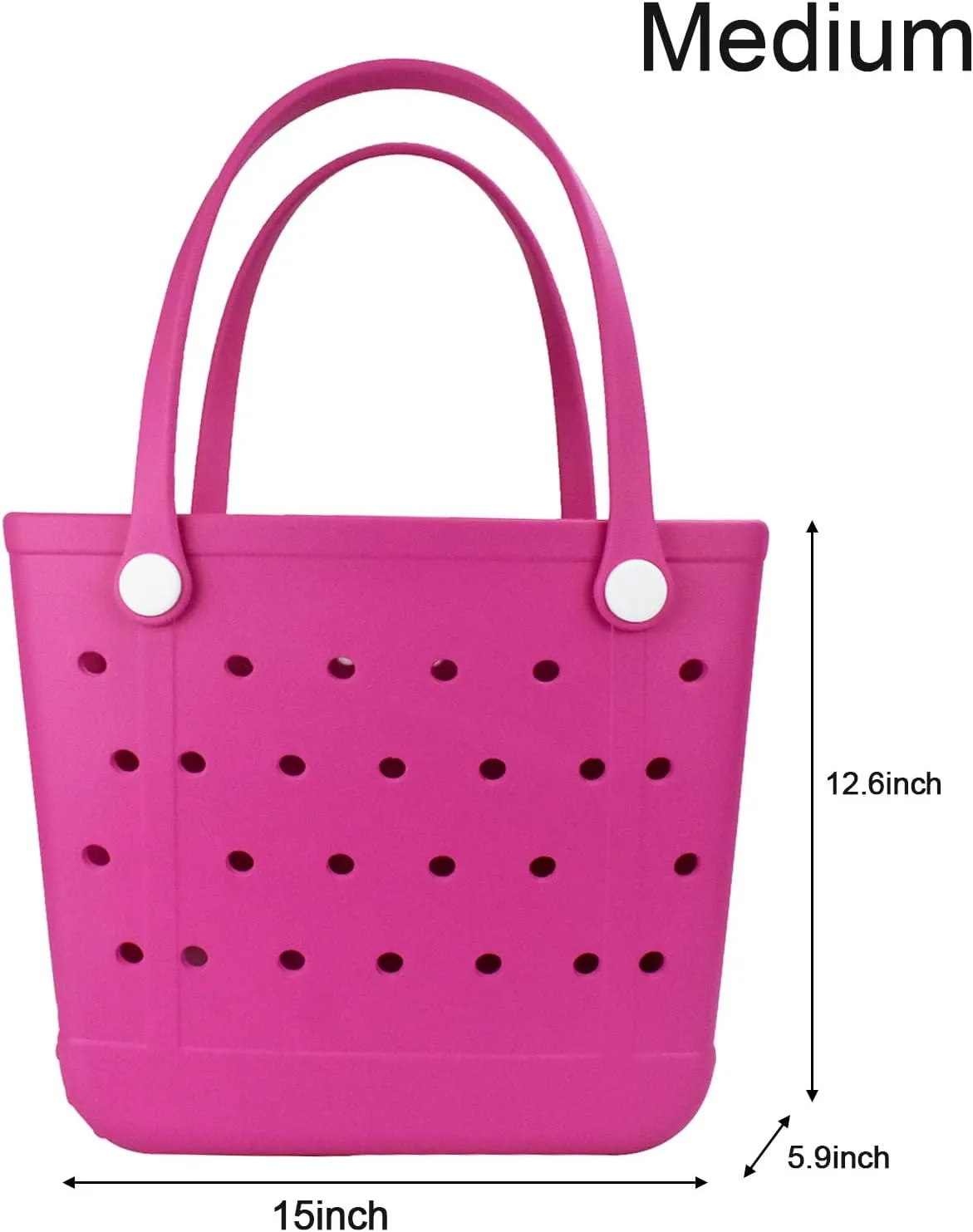 Medium Beach Bag, Waterproof Rubber Beach Bag, Washable Open Tote Bag Durable Tote Travel Bags for Outdoor Sport