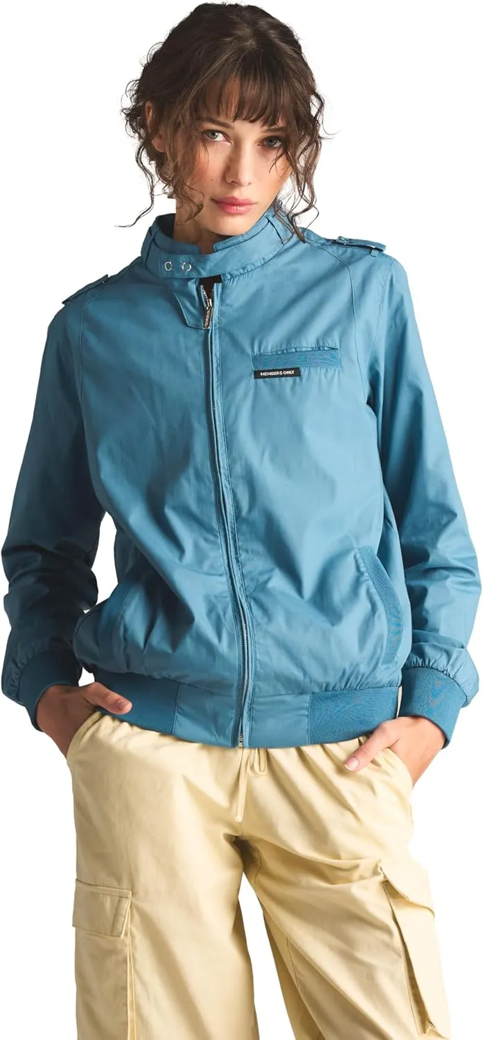 Members Only Women's Classic Iconic Racer Jacket | Spring Jackets for Women | Slim Fit | Womens Jacket | Bomber Jacket Womens