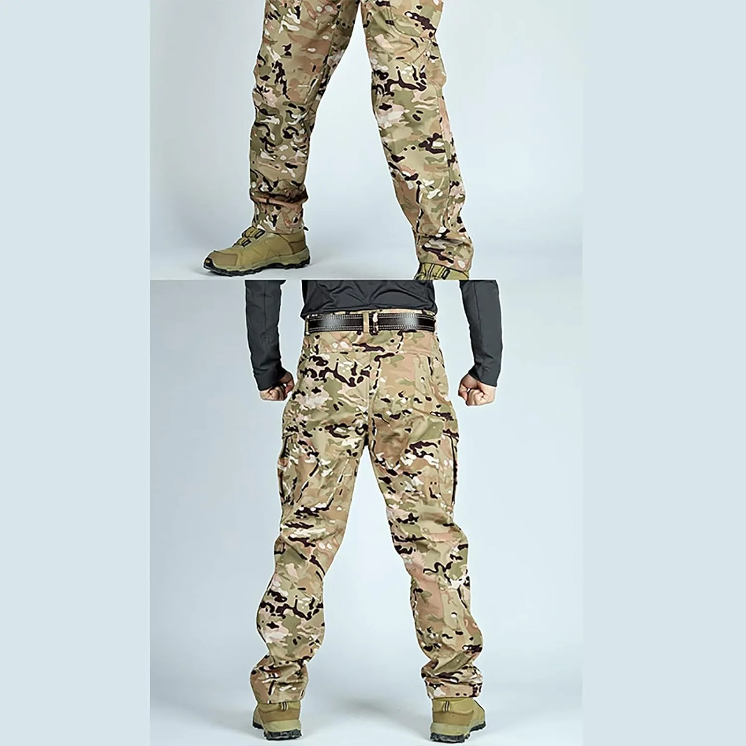 Men's Outdoor Cargo Work Trousers Tactical Pants Water Resistant Military Hiking Pants with Pockets Ripstop Pants