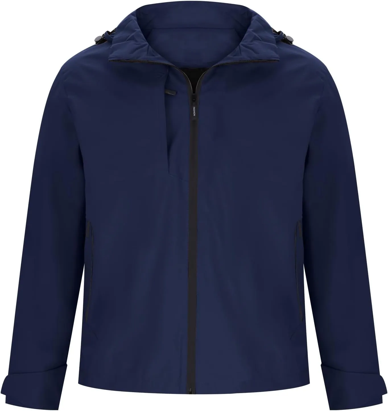 Men's Softshell Military Jacket Fleece Lined Water Repellent Outdoor Reflective Coat with Removable Hood