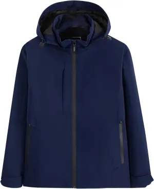 Men's Softshell Military Jacket Fleece Lined Water Repellent Outdoor Reflective Coat with Removable Hood
