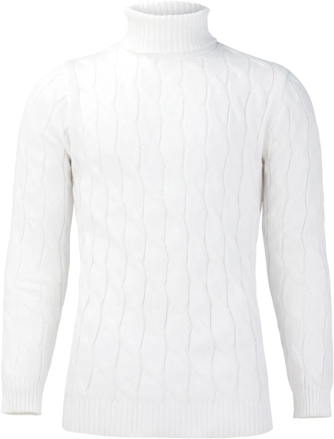 Mens Turtleneck Sweater Basic Long Sleeve Slim Fit Solid T-Shirt Fall Winter Casual Twisted Knitted Pullover Sweater