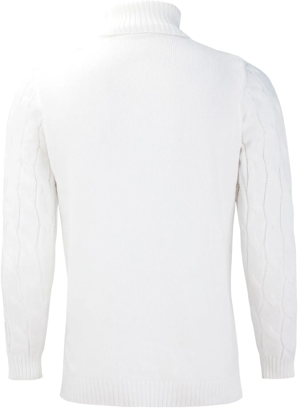 Mens Turtleneck Sweater Basic Long Sleeve Slim Fit Solid T-Shirt Fall Winter Casual Twisted Knitted Pullover Sweater