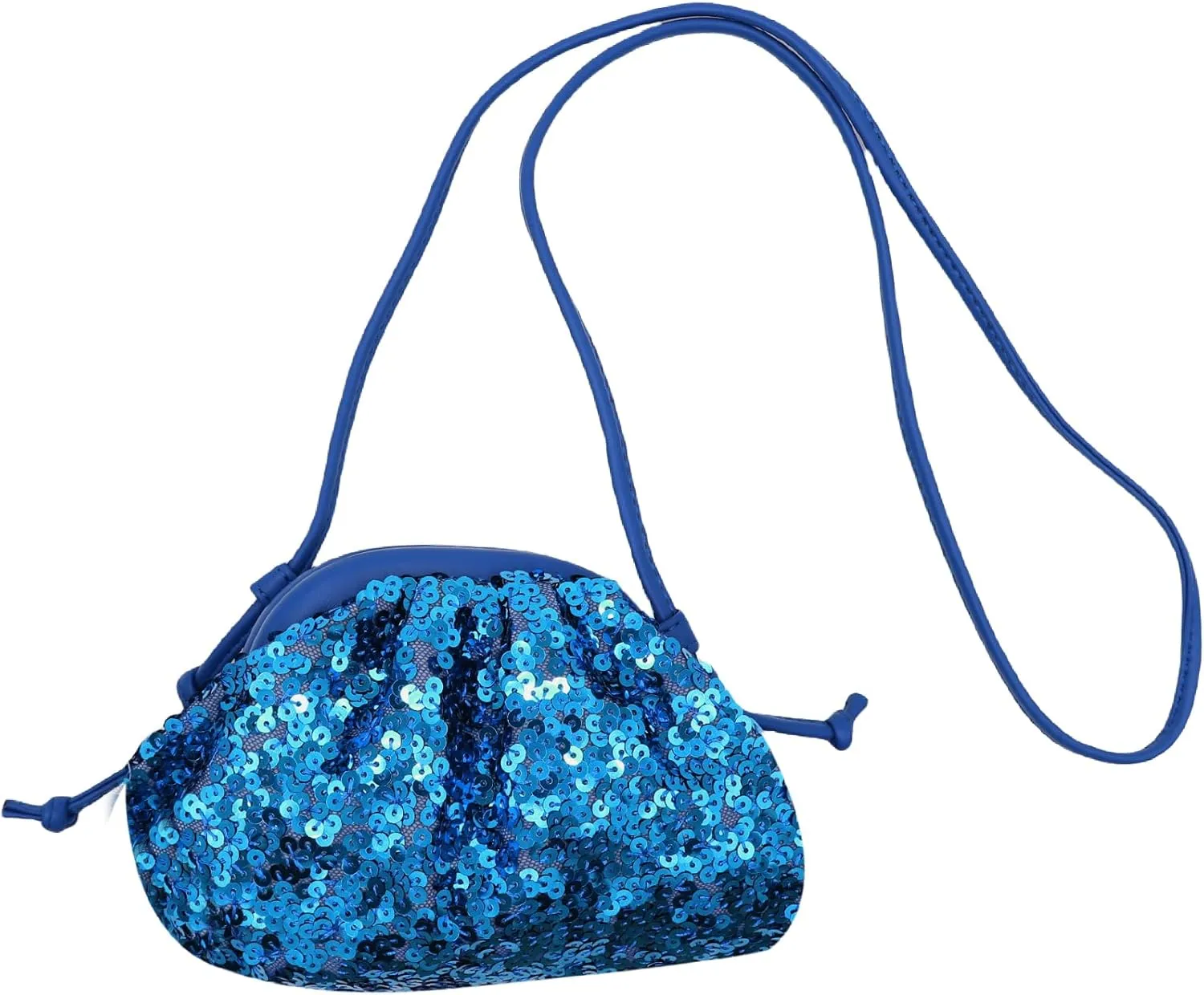 MINGSEECESS Women Fashion Cloud-Shaped Dumpling Bag Metallic Ruched Crossbody Cell Phone Bag Clutch Shoulder Handbag