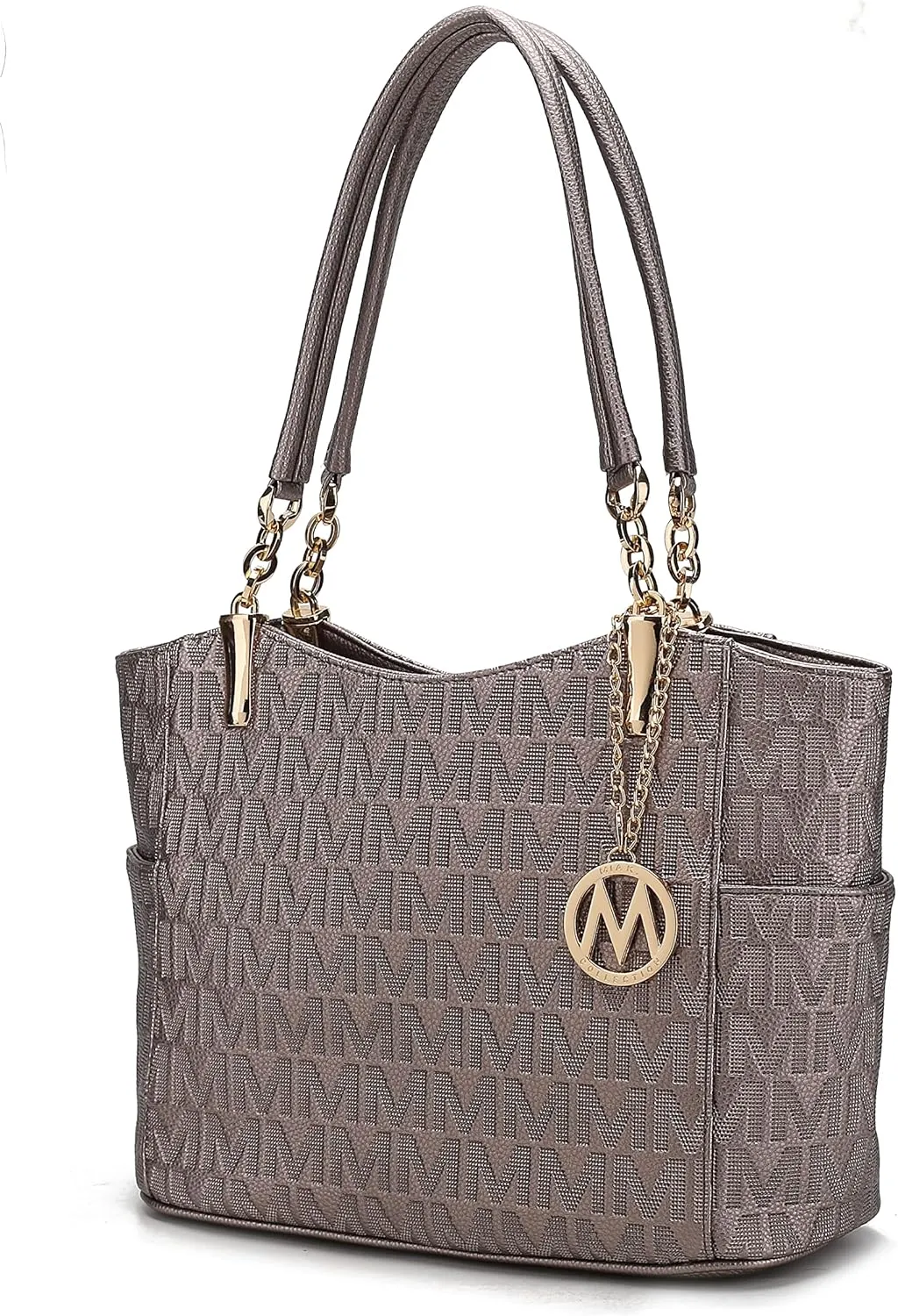 MKF Collection Signature Tote Bag for Women, Shoulder bag Vegan Leather Top-Handle Handbag Purse