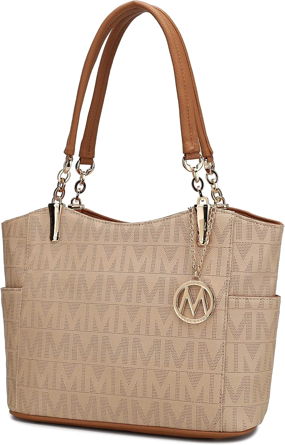 MKF Collection Signature Tote Bag for Women, Shoulder bag Vegan Leather Top-Handle Handbag Purse