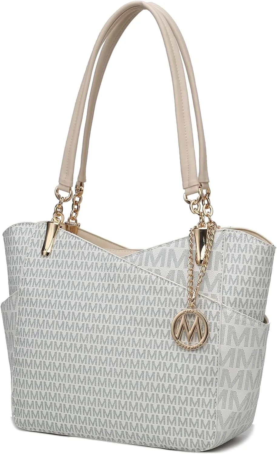 MKF Collection Signature Tote Bag for Women, Shoulder bag Vegan Leather Top-Handle Handbag Purse
