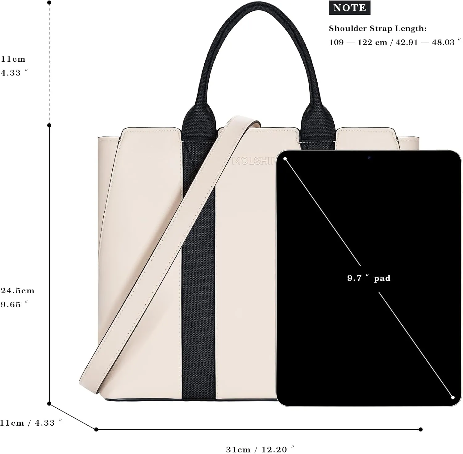 molshine Women's Colorblock Medium Tote Bag, Casual Satchel Shoulder Bag Briefcase for Lady Work Office School Travel