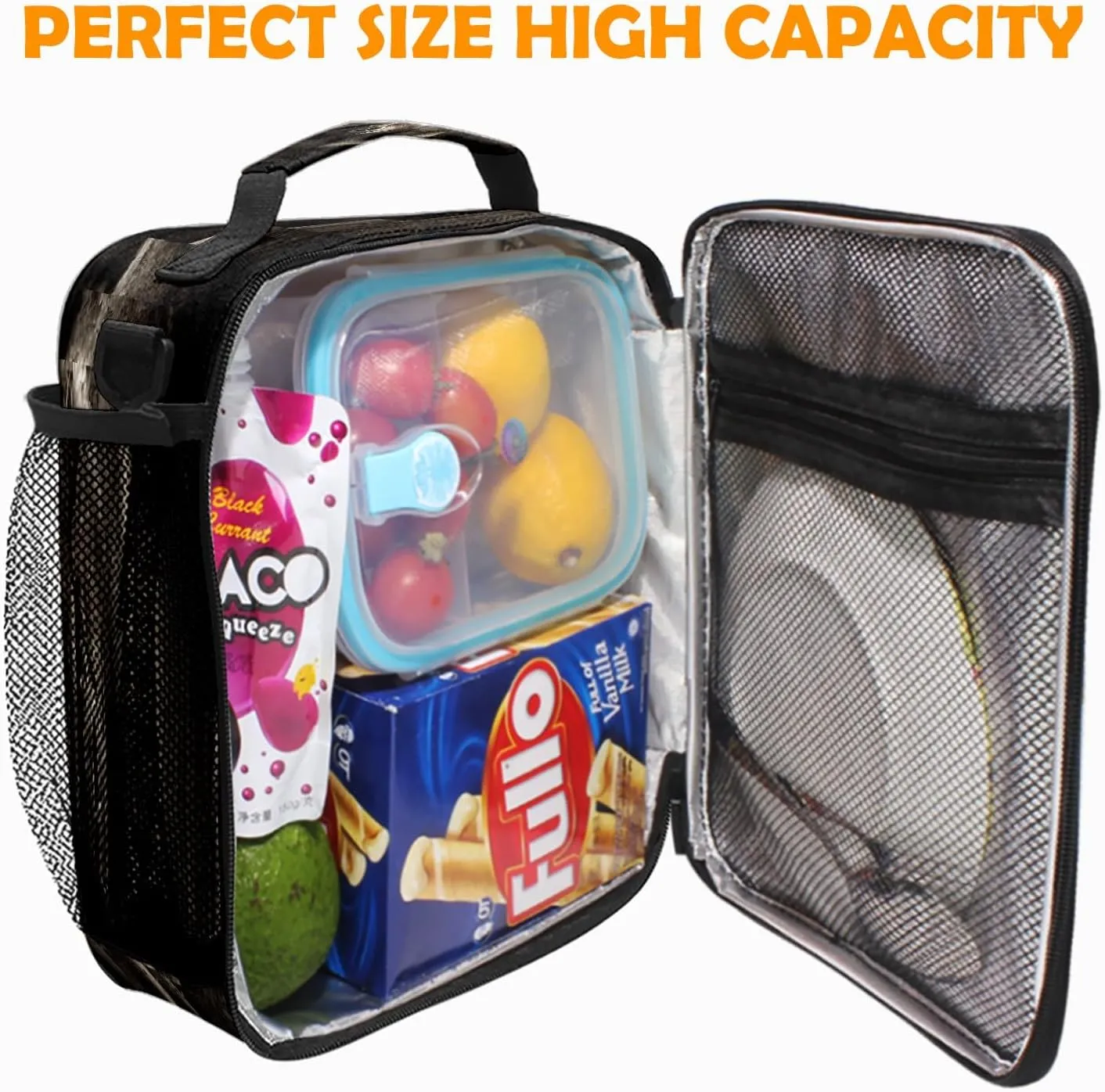 Monkey Animal Reusable Insulated Lunch Bag Cooler Lunch Box Freezable Thermal Leak-proof Tote Shoulder Strap for School Office Picnic Travel Lunch Tote Bag