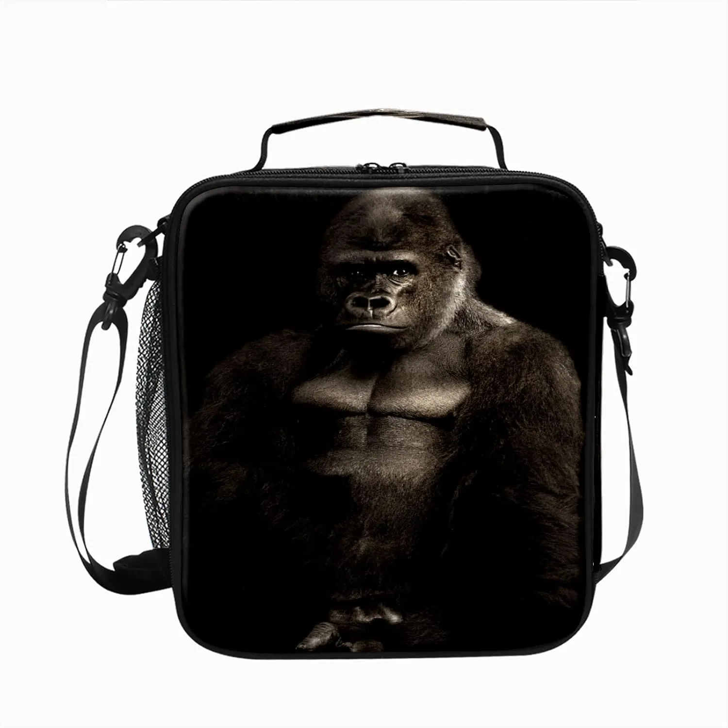 Monkey Animal Reusable Insulated Lunch Bag Cooler Lunch Box Freezable Thermal Leak-proof Tote Shoulder Strap for School Office Picnic Travel Lunch Tote Bag