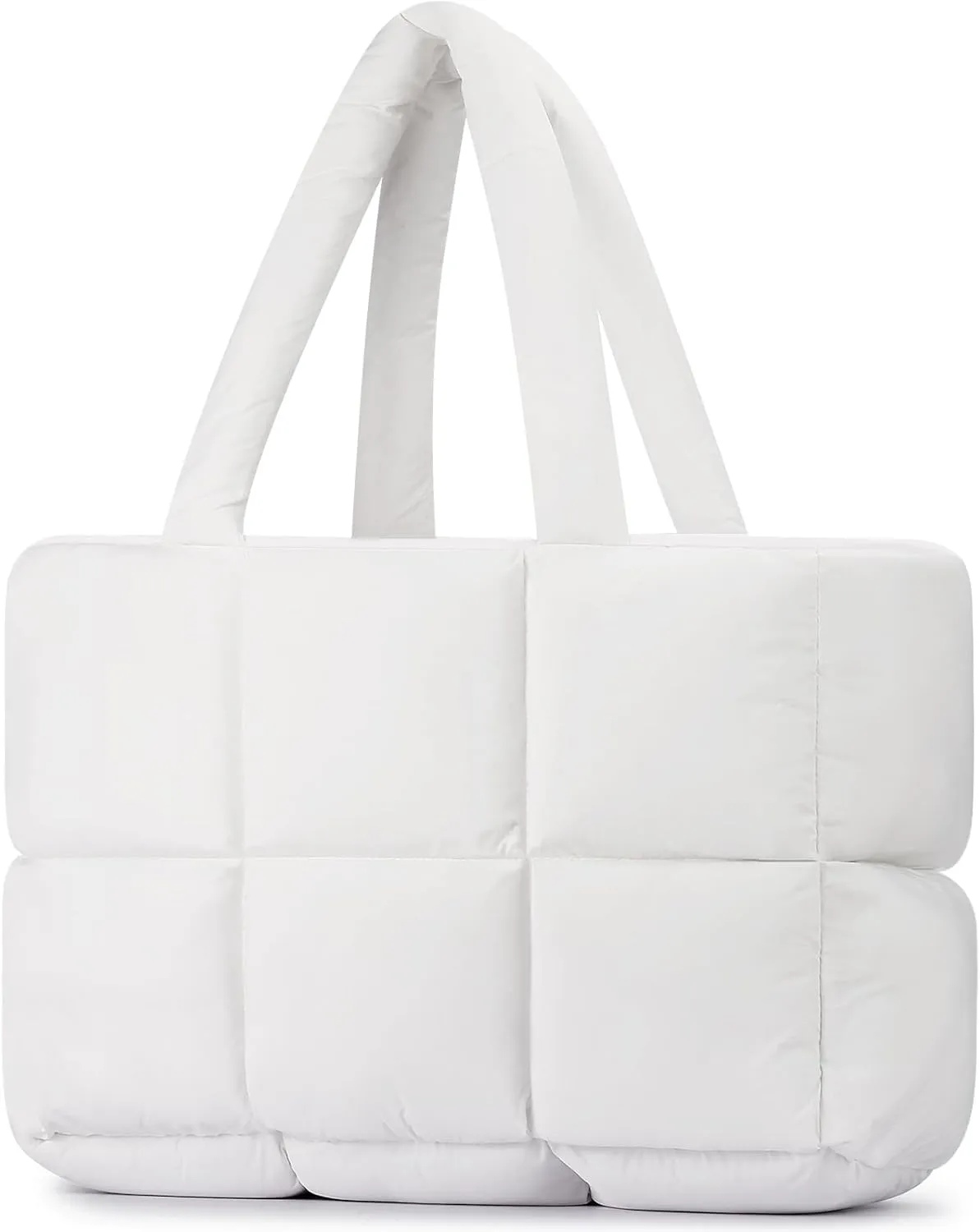 Mossio Travel Puffer Tote Bag for Women - Large Quilted Shoulder Bag Handbag Puffy Weekender Overnight Bag for Shop Work Gym