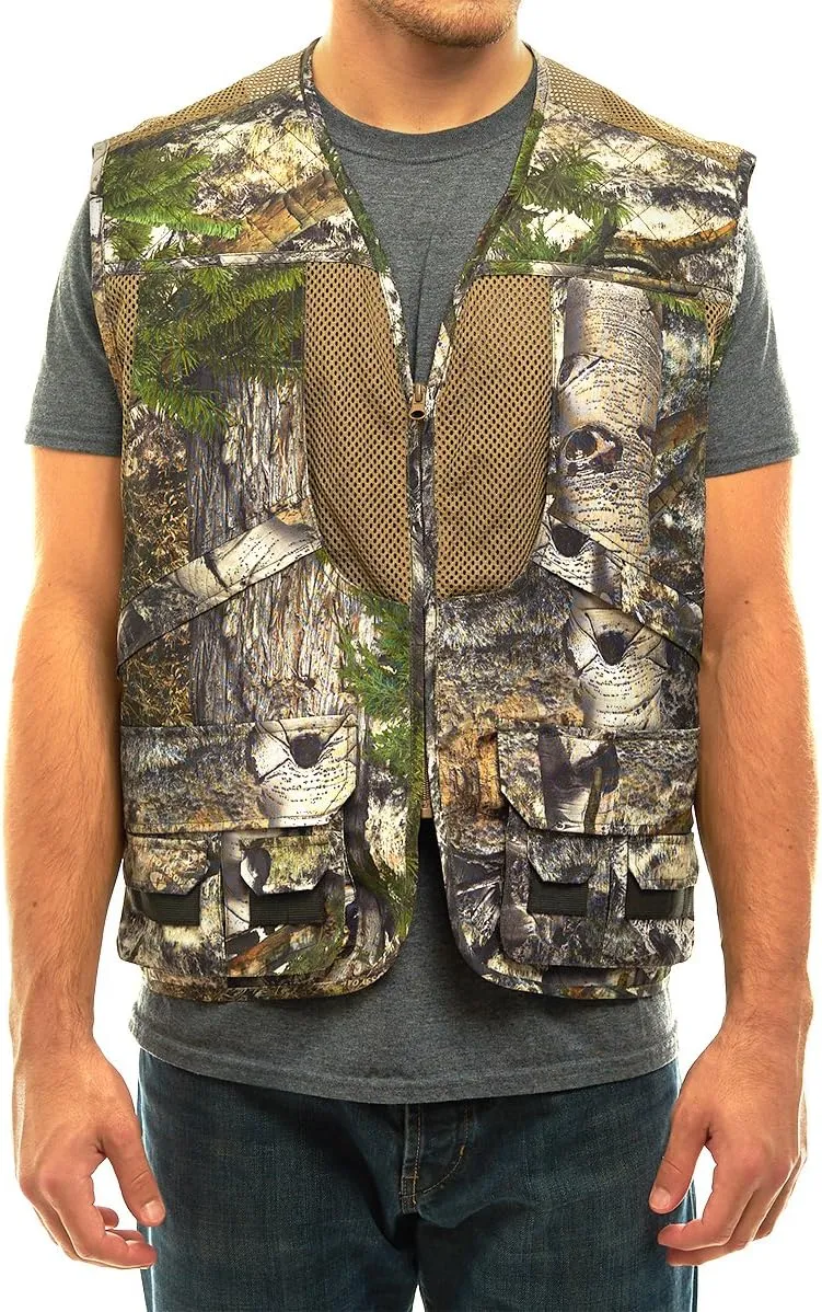 Mossy Oak Hunting Utility Cargo Travel Vest with Pockets Engineers Photographers Journalist