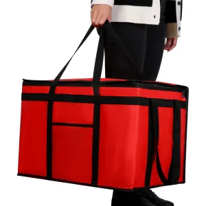 musbus 5 PACK RED extra large XXXL Insulated Food Delivery Bag Cooler Bags Keep Food Warm Catering Therma for doordash Catering Cooler Bags Keep Food Warm Catering Therma Catering Shopper hot XXXL