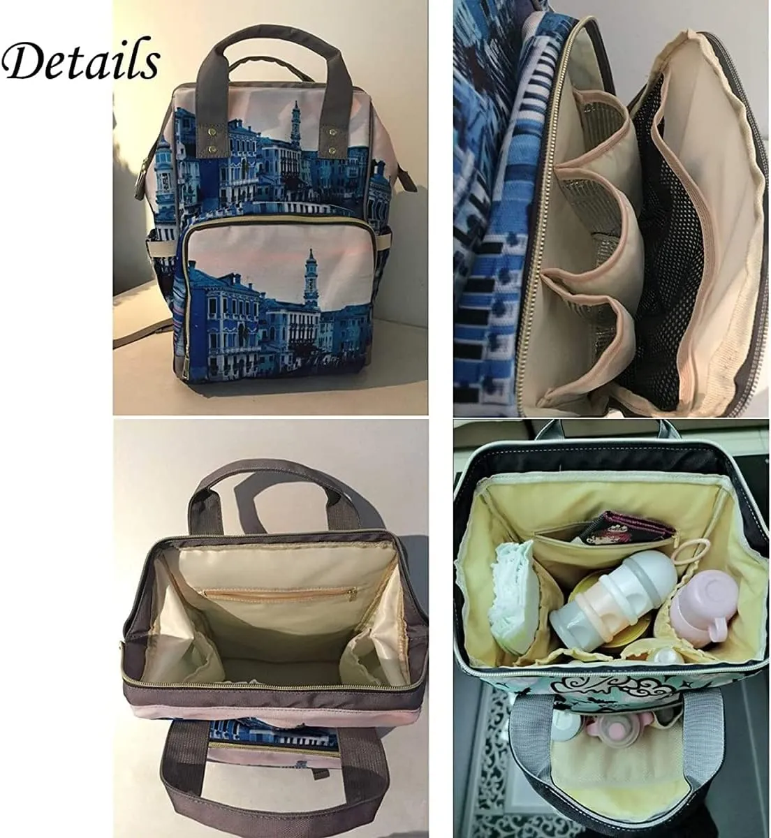 Name Light Purple Diaper Bags with Name Waterproof Mummy Backpack Nappy Nursing Baby Bags Gifts Tote Bag for Women