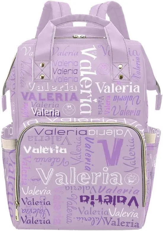 Name Light Purple Diaper Bags with Name Waterproof Mummy Backpack Nappy Nursing Baby Bags Gifts Tote Bag for Women