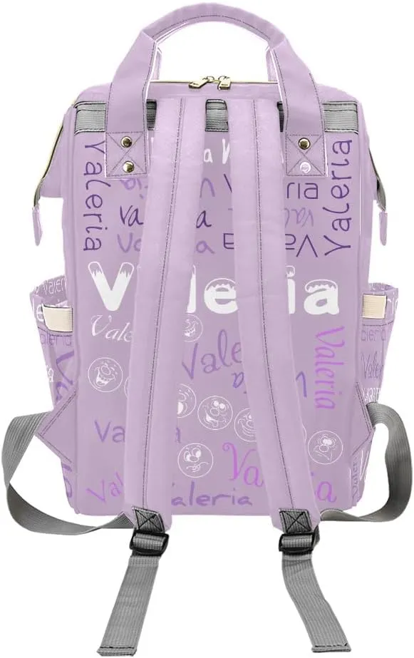 Name Light Purple Diaper Bags with Name Waterproof Mummy Backpack Nappy Nursing Baby Bags Gifts Tote Bag for Women