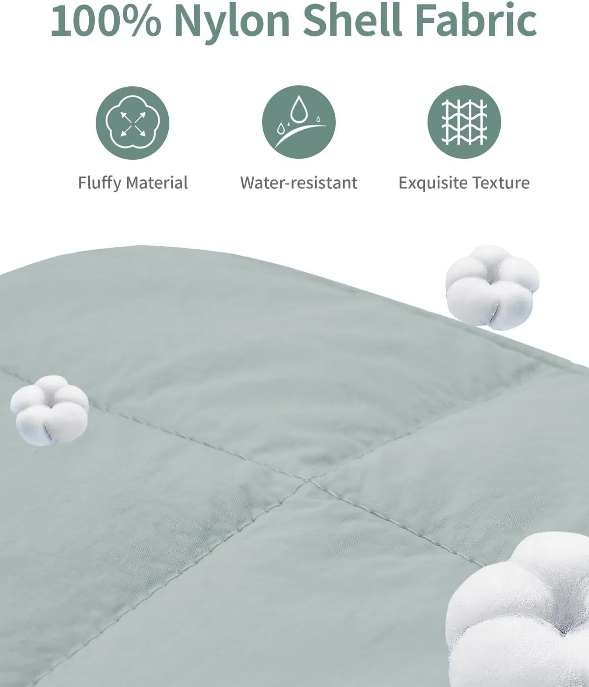 Narwey Puffy Makeup Bag for Travel Women Girl, Quilted Makeup Bag Cosmetic Bag, Cute Puffer Make Up Organizer Bags, Travel Toiletry Bag Toiletries (Sage Green)