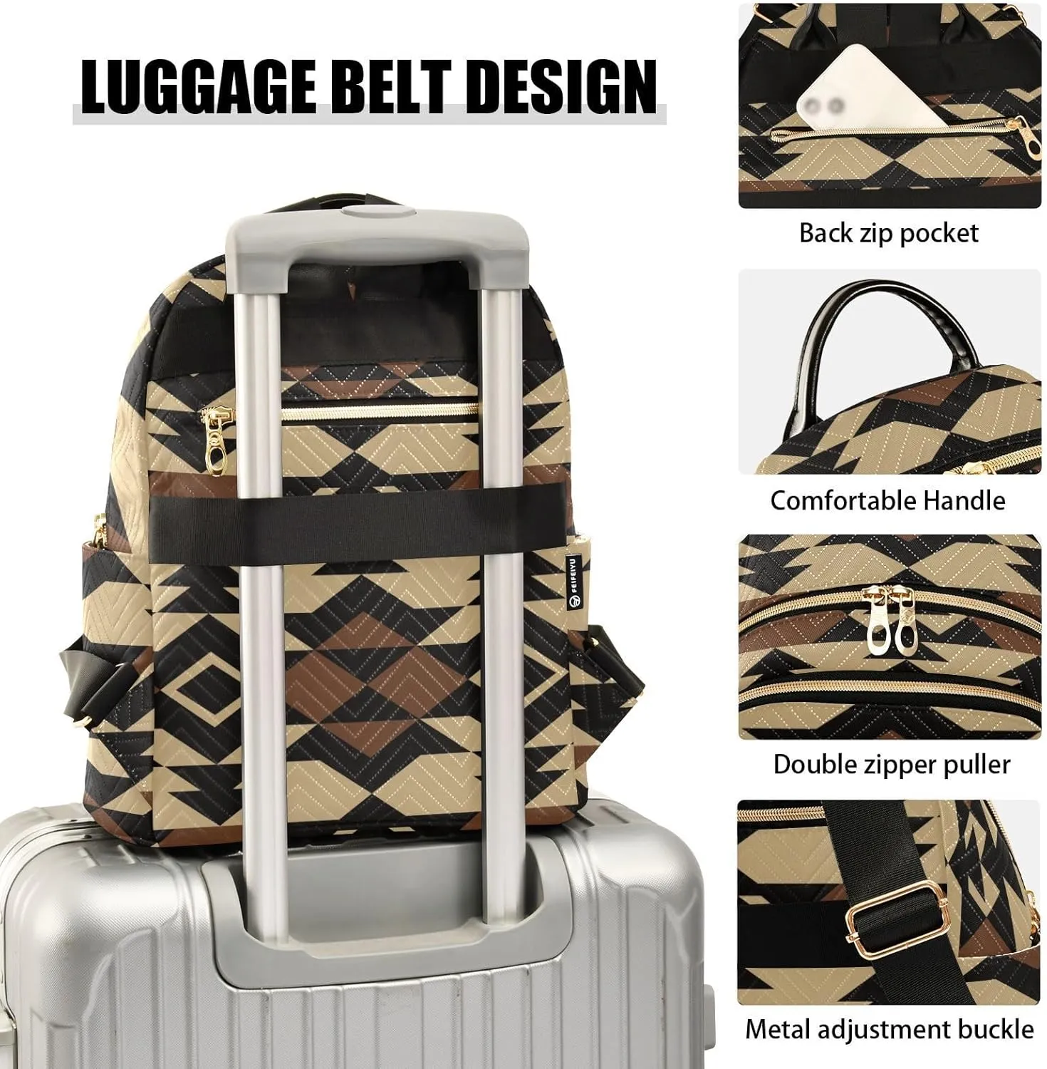 Native American Indian Tribal Art Mini Backpack for Women, Travel Backpack Purse Daypack Shoulder Bag for Ladies