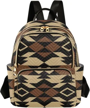 Native American Indian Tribal Art Mini Backpack for Women, Travel Backpack Purse Daypack Shoulder Bag for Ladies