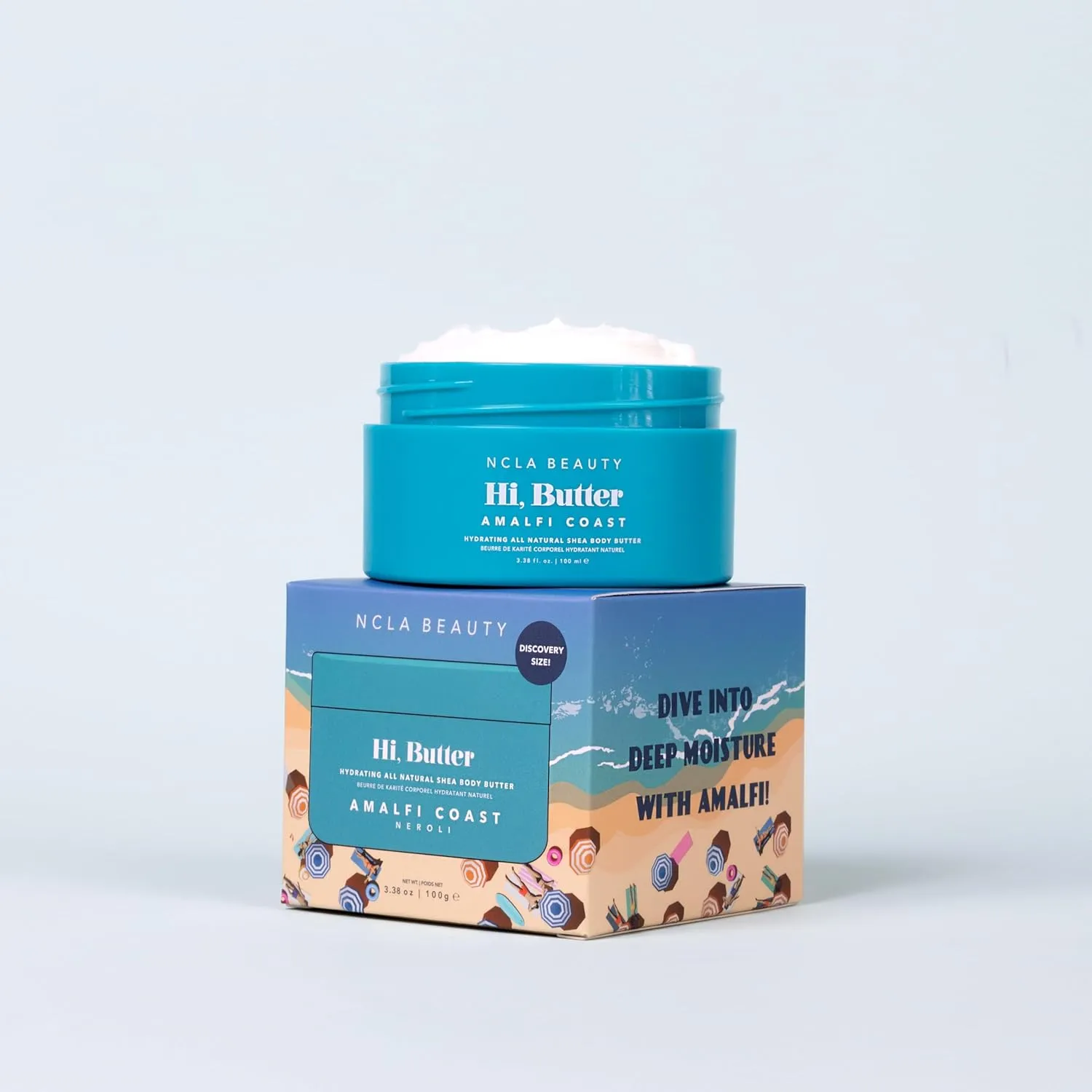 NCLA - Hi Butter, Natural Shea Body Butter | Nourish, Soften, Hydrate Skin | Shea, Mango   Cocoa Butters, Vitamin C | Vegan, Cruelty-Free, Clean Skincare (Amalfi Coast; 100 mL | 3.34 fl oz)