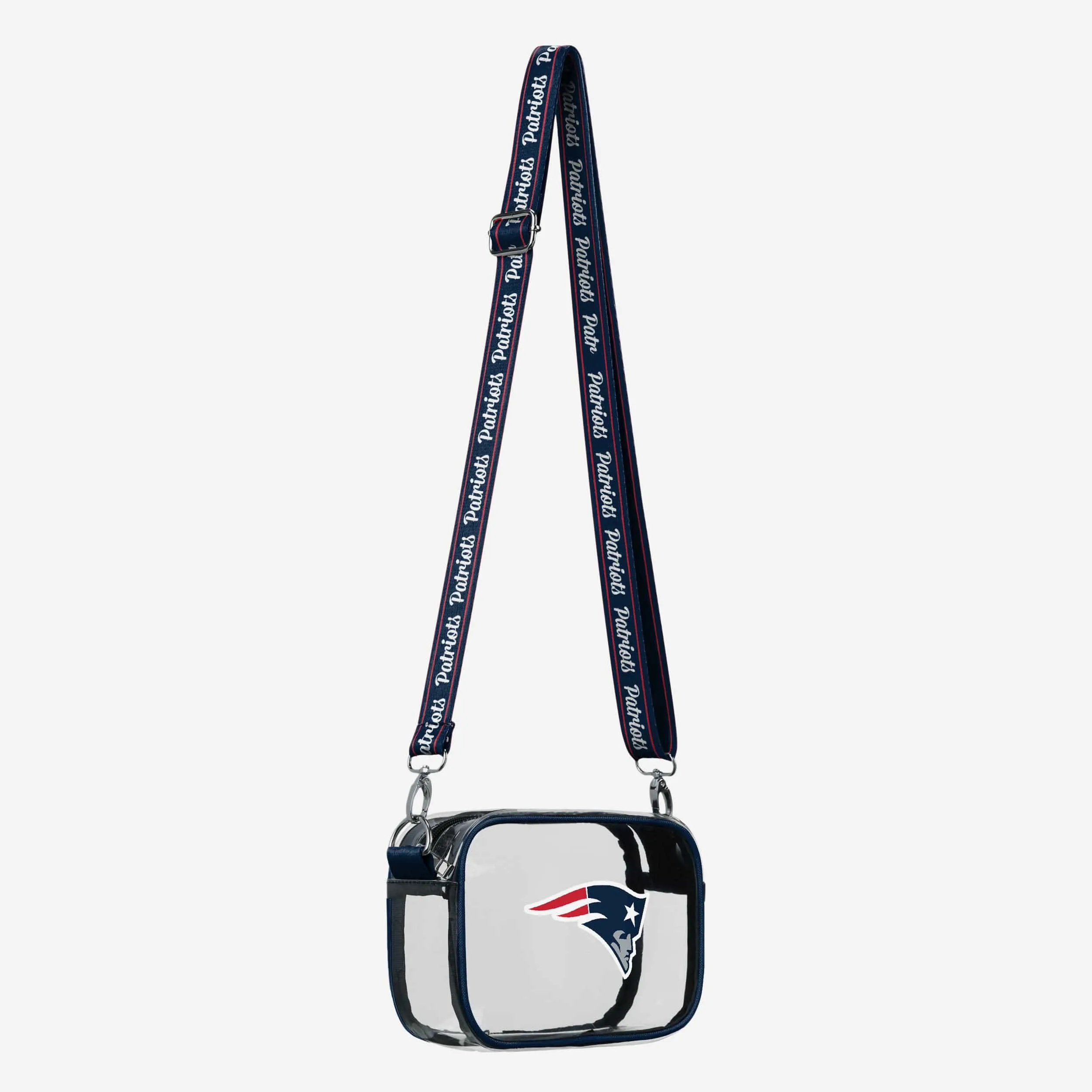 New England Patriots Team Stripe Clear Crossbody Bag
