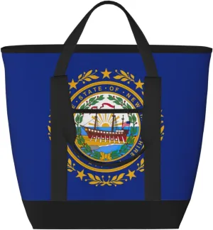 New Hampshire state flag Ladies beach bag insulation cooling bag reusable insulation lunch bag suitable for office